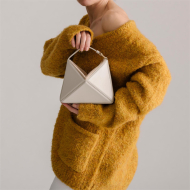 Beige Women's Wrist Bag Triangle Handbag (KK1005beige) 3