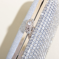 Sparkly Rhinestone Clutch Purses for Women Crystal Evening Bag Small Shoulder Bags Bride Clutch Glossier Bag Crossbady Handbag (Silver) (XP140602silver) 7