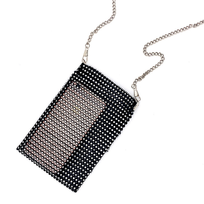 Mesh Black Diamond Mobile Phone Bag Designer Bag Brands Evening Bag Women's Dress Bag