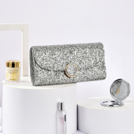 [Silver] Simple Evening Bag Fashion Glitter Clutch Purse Silver Handbag (FY140361silver) 1