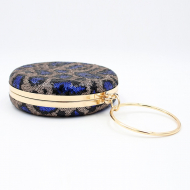 Formal Purse Round Sequin Bag Hand Held Evening Tassel Leopard Bag (LZ0063blue) 3