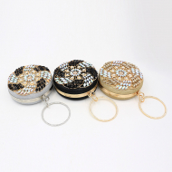 Women Mini Bag Round Crystal Clutches Ladies Bag (LZ0115silver) 7