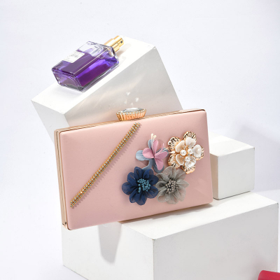 Floral Clutch Bag Dinner Bag Handmade Flowers Banquet Bag Small Handbag