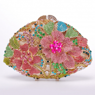Flower Diamond Evening Bag Women's Banquet Dress Luxury Evening Purse (DG140559) 1