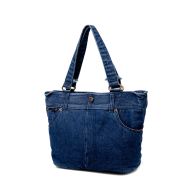 Women Distressed Jean Denim Purse Small Shoulder Bags Denim Purse Mini Tote Bags Stylish Shopper Purse and Handbags for Teen ( dark blue ) (XP140605dark blue) 2