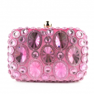 Clutch Bag Rhinestone Evening Bag Beaded Bag Dress Women's Handbag (LZ1036pink) 2