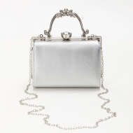 PU Leather Evening Purse Retro Simple Luxury Shoulder Bag Party Bag Evening Dress Banquet Bag (FY140388silver) 1