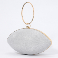 [Black] Glitter Party Bag Womens Black Handbag Football Shaped Purse (DG140496) 4