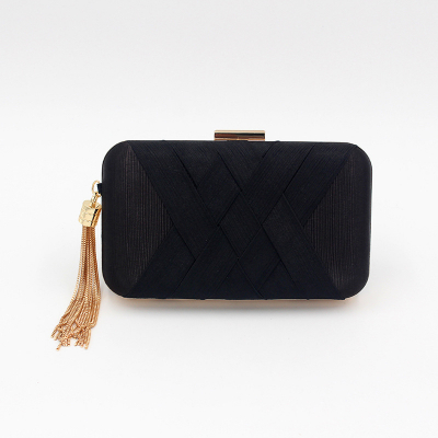 Black Evening Clutch Purse Lady Party Small Square Bag