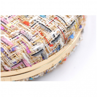 Evening Bag New Round Woven Purse Vintage Clutch Purse (LZ0124white) 10