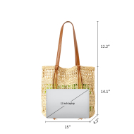Large Beach Bag for Women, Handmade Woven Straw Beach Tote Bag Summer Shoulder Handbags Weaving Travel Bag Shopping Tote (XP140631pjd) 12