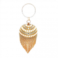 Round Makeup Bag Women's Bag Rhinestone Evening Bag Party Purse Wedding Dress Bag (WD140289) 4