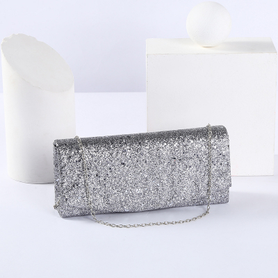 [Gray] Dark Grey Glitter Clutch Bag Shoulder Messenger Evening Bag Cute Bags Cosmetic Bag
