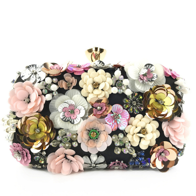 Fashion Evening Bag Women's Handmade Flower Beaded Bag Banquet Wedding Party Bag