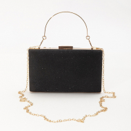 [Black] Small Shoulder Bag Lady PU Evening Bag Diamond Hand Bag Party Banquet Bag Shoulder Bag (FY140348black) 6