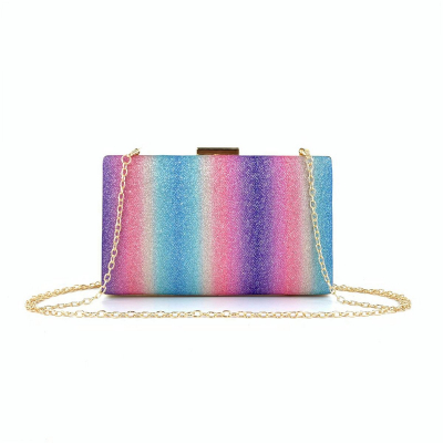Sequin Rainbow Bag Lady's Evening Shiny Handbags Colorful Small Square Bag