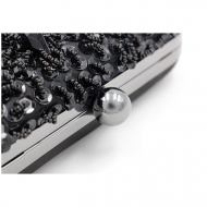 Embroidered Female Pearl Bag Fashion Evening Dress Banquet Bag Hand Bag Black Bag (LZ0079) 8