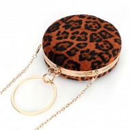 Leopard Small Shoulder Bag Dinner Handbag Velvet Evening Bag (DG140521) 5