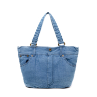 Women Distressed Jean Denim Purse Small Shoulder Bags Denim Purse Mini Tote Bags Stylish Shopper Purse and Handbags for Teen ( light blue ) (XP140605light blue) 1