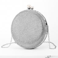 [Gray] Clear Clutch Bag Womens Handbag Black Evening Bags With Rhinestones Circle Bag (DG140546gray) 4